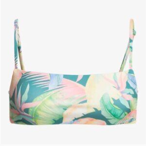 Billabong Rides and Tides Reversible Bikini Top Tie Dye Tropical Sz L Beach NEW